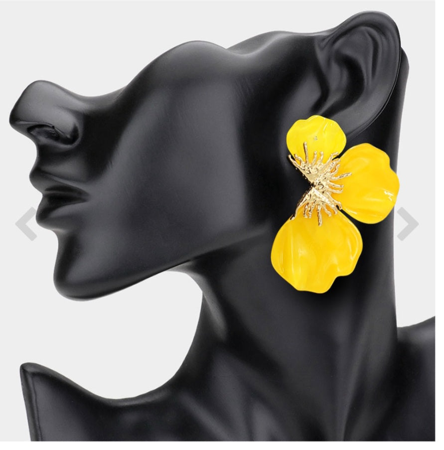 Resin Half Flower Eàring