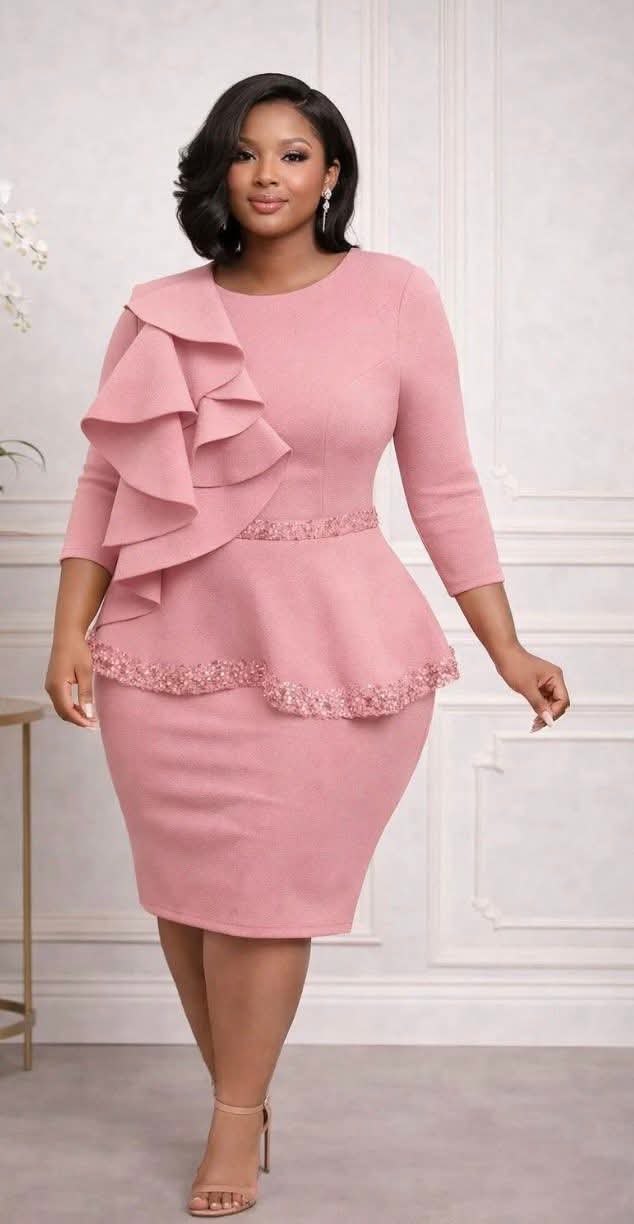 Ruffled Sequin Midi Dress